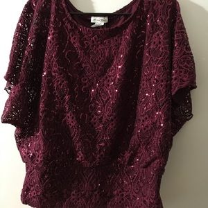 SOLD....Sequined Lace all over blouse